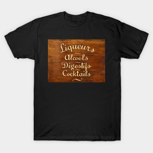 Liquor Store in Paris, Wooden Store Sign T-Shirt